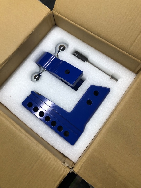 Photo 1 of YIZBAP Adjustable Trailer Hitch, Fits 2.5" Receiver, 6" Drop/Rise Drop Hitch, 18500 LBS GTW, Ball Mount, 2" and 2-5/16" Dual Towing Ball with Double Stainless Steel Locks (Blue) 6 inch Drop