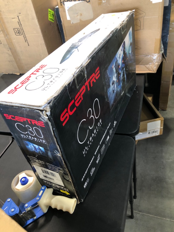 Photo 1 of Sceptre 30-inch Curved Gaming Monitor 21:9 2560x1080 Ultra Wide Ultra Slim HDMI DisplayPort up to 200Hz Build-in Speakers, Metal Black (C305B-200UN1)