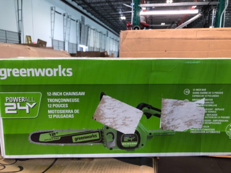 Photo 5 of 
Greenworks 24V 12" TruBrushless™ Cordless Compact Chainsaw (Great For Storm Clean-Up, Pruning, and Camping), 4.0Ah Battery and Charger Included
