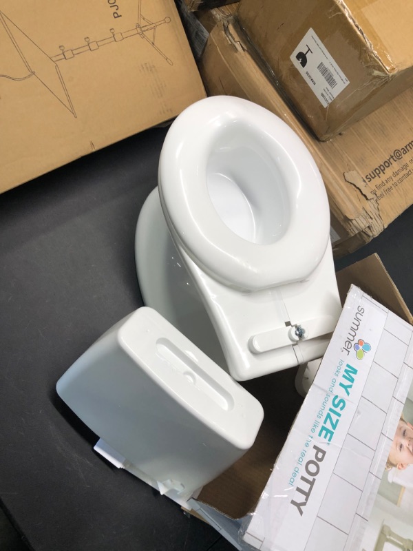 Photo 2 of Summer Infant My Size Potty, White - Realistic Potty Training Toilet Looks and Feels Like an Adult Toilet - Easy to Empty and Clean