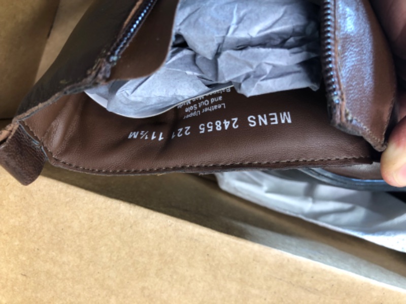 Photo 1 of Stacy Adams Men's Santos Plain-Toe Side Zipper Boot 11.5 Cognac