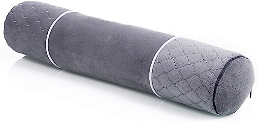 Photo 1 of ALIBO Gray Bolster Neck Round Roll Support Bed Pillow 18.9" x3.9" with Washable Pillowcase Pain Relief Cervical Pillow,Back Sleeping Head Rest.
