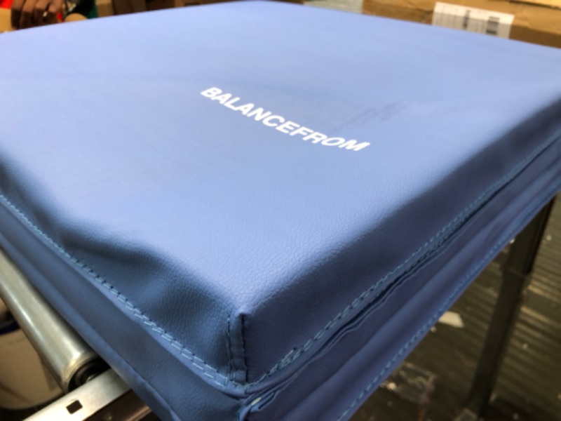 Photo 1 of BalanceFrom 1.5" Thick Three Fold Folding Exercise Mat with Carrying Handles for MMA, Gymnastics and Home Gym Blue Regular