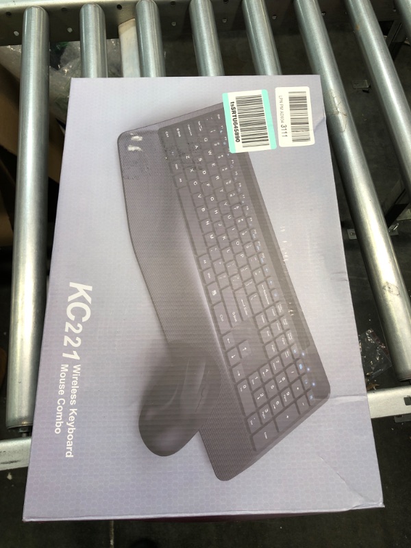 Photo 2 of Wireless Keyboard and Mouse, Ergonomic 2.4GHz Cordless Keyboard ? Mouse Combo with Wrist Rest - Phone Holder, Jiggler Mouse with 3 DPI, Keep PC Awake, Quiet Click Set for Mac, PC, Laptop, Chromebook 16*8.4*0.9in (keyboard), 4.21*2.42*1.46in (mouse)