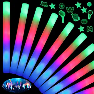 Photo 1 of HONLYNE 38 PCS Foam Glow Sticks with 3 Modes Colorful Flashing, LED Light Stick Gift, Comes with 6 Glowing Stickers, Glow Sticks Party Pack for Wedding, Raves, Concert, Party, Halloween Party Supplies 38 Pack