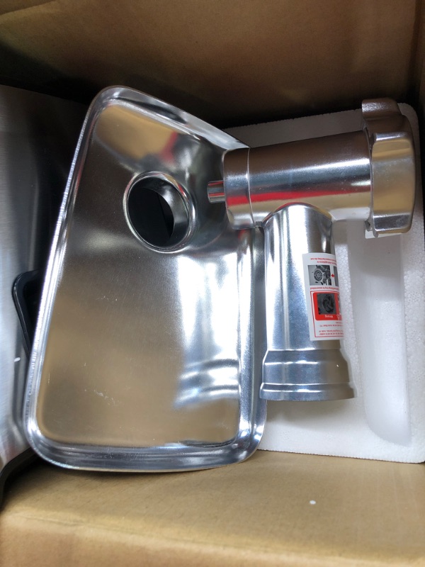 Photo 4 of ALTRA Stainless Steel Electric Meat Grinder, Meat Mincer & Sausage Stuffer, [2000W Max] [Concealed Storage Box] Sausage & Kubbe Kit Included, 3 Grinding Plates, 2 Blades, Home Kitchen & Commercial Use
