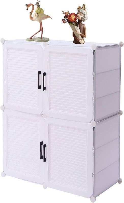 Photo 3 of 
Portable White Shoe Rack with 2 Doors,3Tiers 12Pair DIY Shoe Storage Shelf Organizer Shoe Organizers Shoe Cabinet with Doors for Closet Hallway Bedroom Entryway, 33.46x12.6x37.4in
