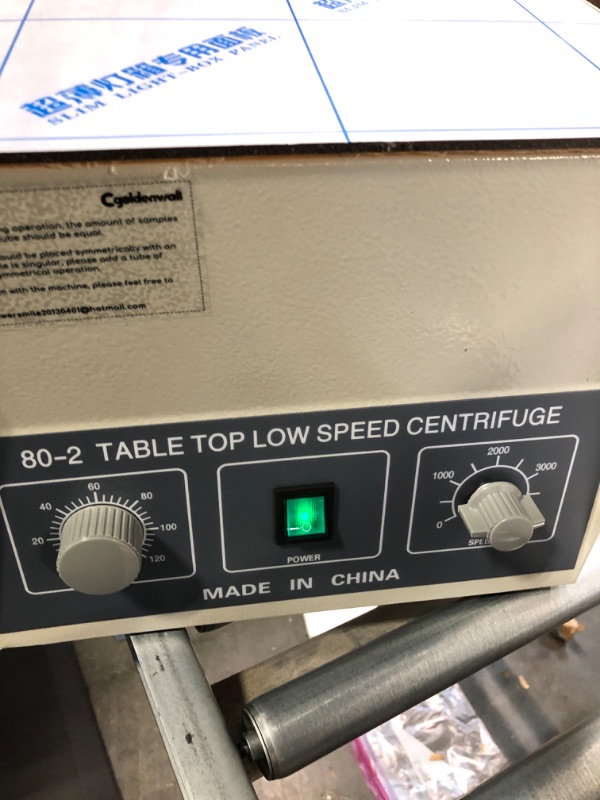 Photo 2 of CGOLDENWALL 80-2 Electric Lab Centrifuge 20 ml x 12 Desktop Centrifuge Machine Timer 0-120min Medical Laboratory Practice Low Speed 4000RPM Centrifugal Force 2325xg Voltage 110V