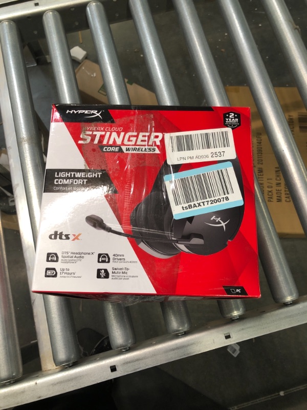 Photo 3 of HyperX Cloud Stinger Core – Wireless Lightweight Gaming Headset, DTS Headphone:X spatial audio, Noise Cancelling Microphone, For PC, Black Black Wireless Stinger Core