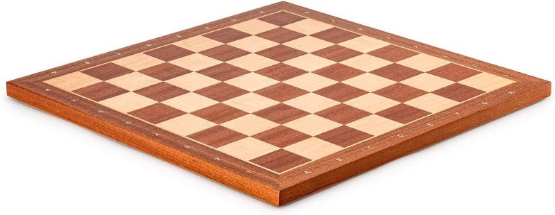 Photo 2 of A&A 18.875" Professional Wooden Tournament Chess Board/Mahogany & Maple Inlaid /2.0" Squares w/Notation
