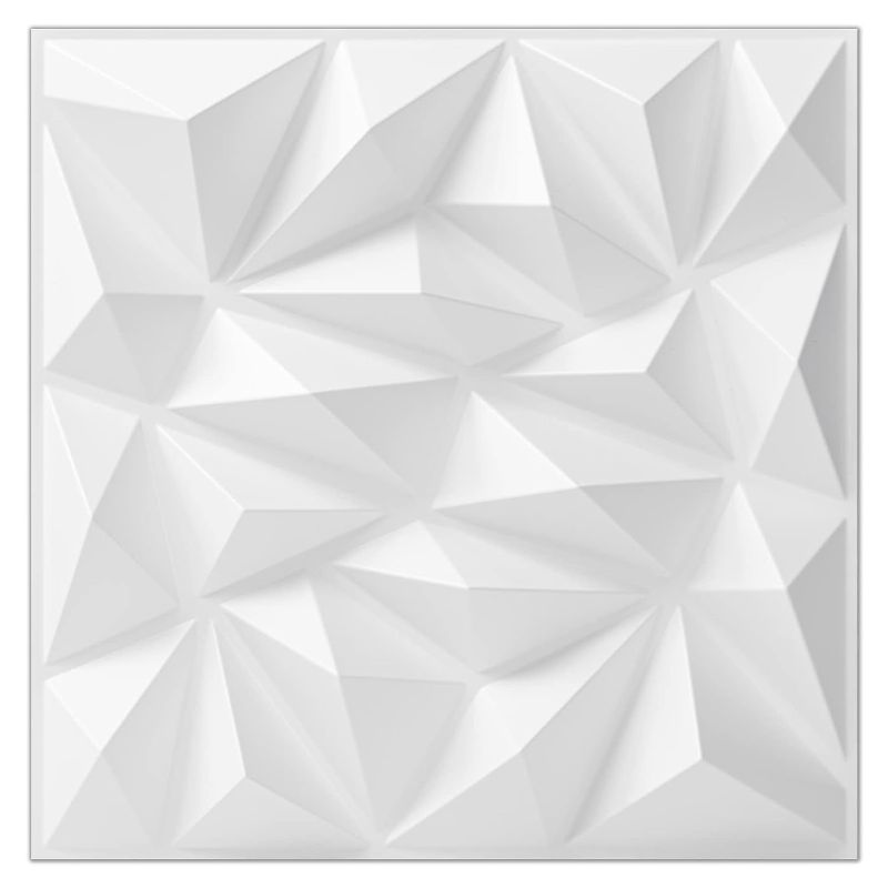 Photo 1 of Art3dwallpanels 33 Pack 3D Wall Panel for Interior Wall Décor, PVC Textured Wall Panels, Modern 3D Wallpaper, White
