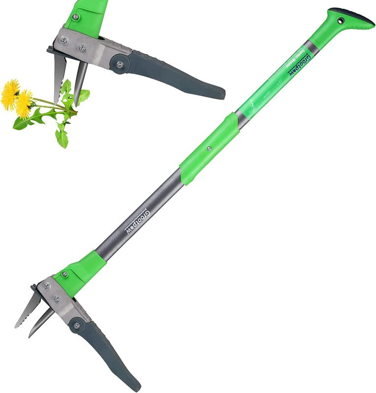 Photo 1 of 
Grootpow (2023 Upgrade WP5 Weed Puller Tool, Stand Up Weeder with 40" Handle, 3 Claws & Fiberglass Foot Pedal, Weeding Tool Made with Cast-Aluminum, Easily Remove Weeds Without Bending or Kneeling
