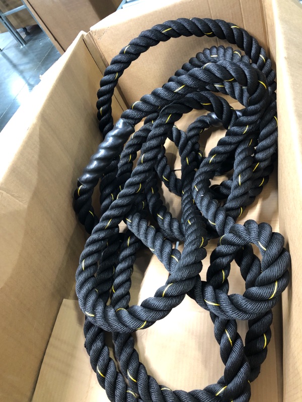 Photo 4 of BalanceFrom Battle Rope 1.5/2 Inch Diameter Poly Dacron 30, 40, 50 FT Length, Heavy Ropes for Home Gym and Workout 40ft x 2in