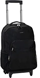 Photo 1 of Rockland Double Handle Rolling Backpack, Black, 17-Inch
