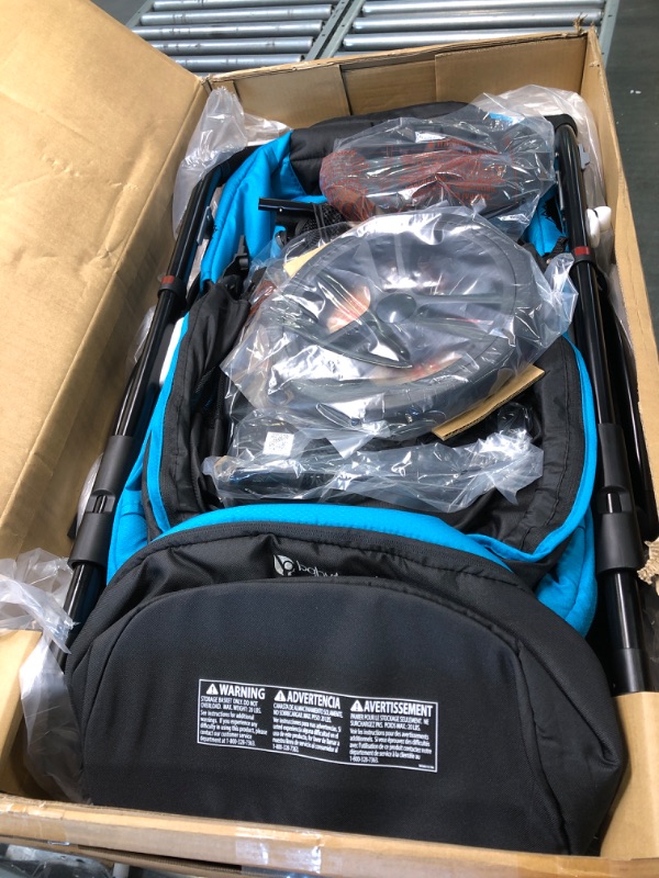 Photo 1 of Baby Trend Expedition 2 in 1 Push or Pull Stroller Wagon Plus with Canopy, Choose Between Car Seat Adapter or Built In Seating for 2 Children, Blue