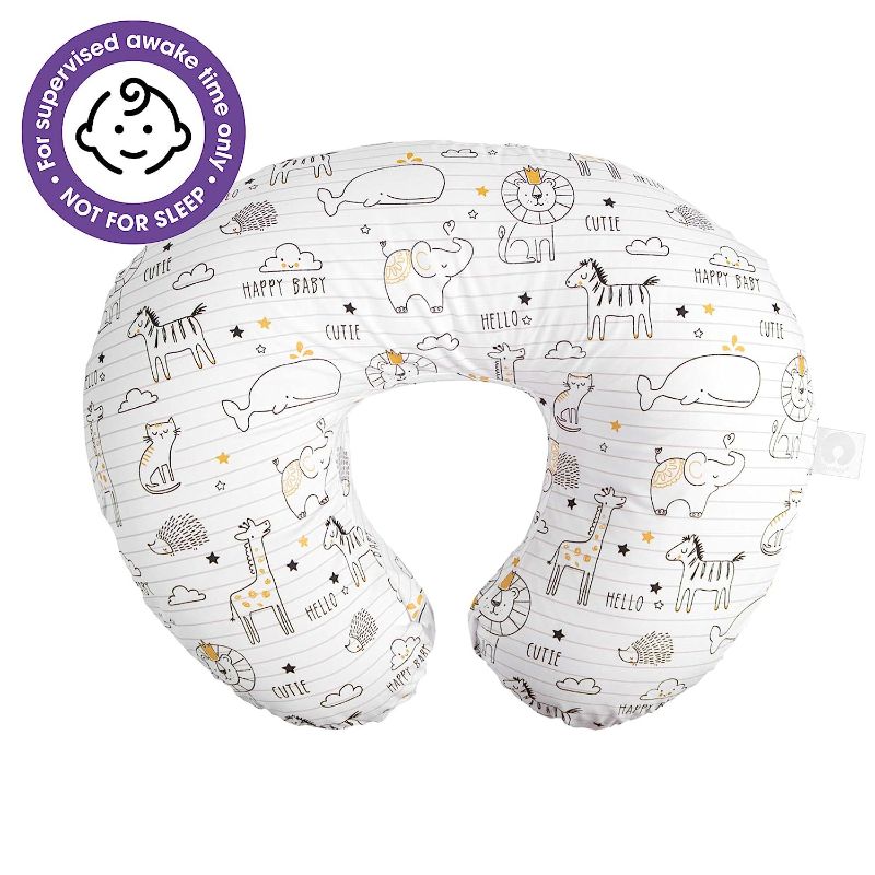 Photo 1 of Boppy Original Nursing Support, FKA Boppy Nursing Pillow, White and Gold Notebook, Ergonomic Breastfeeding, Bottle Feeding, and Bonding, Hypoallergenic Fiber Fill, Removable Cover, Machine Washable