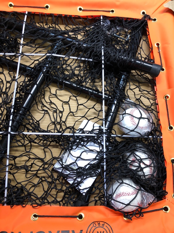 Photo 1 of ALAGPRO Pocket Pitching Net 9 Hole Pitching Target Strike Zone for Baseball & Softball Pitchers - Best Pitching Aid for Improve Accuracy, Pitcher Training Equipment + 3 Weighted Practice Balls
