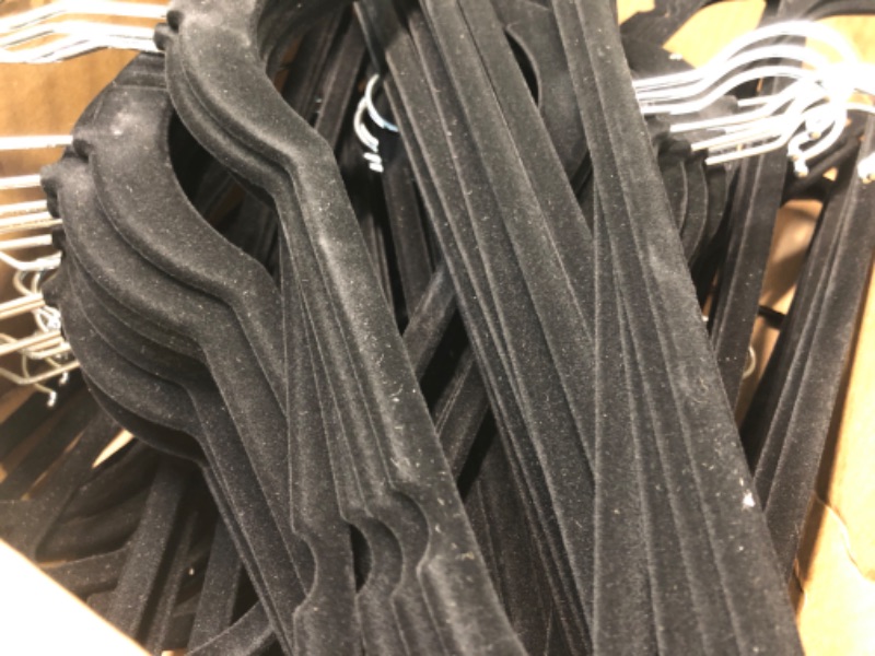 Photo 3 of  Luxury Black Velvet Felt Non Slip Clothes Hangers 45 Pack 