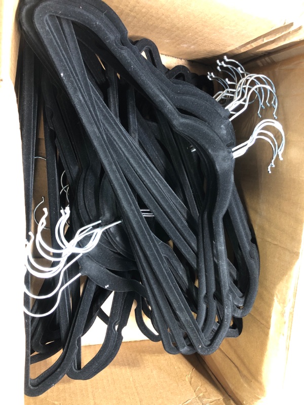 Photo 4 of  Luxury Black Velvet Felt Non Slip Clothes Hangers 45 Pack 