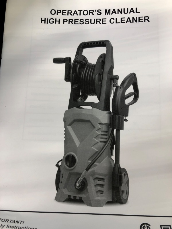 Photo 6 of Electric Pressure Washer 1800W Power Washer High Pressure Washer Cleaner with 5 Adjustable Nozzles Built-in Detergent Tank,Hose Reels,Spray Gun,for Homes,Cars,Driveways,Patios
