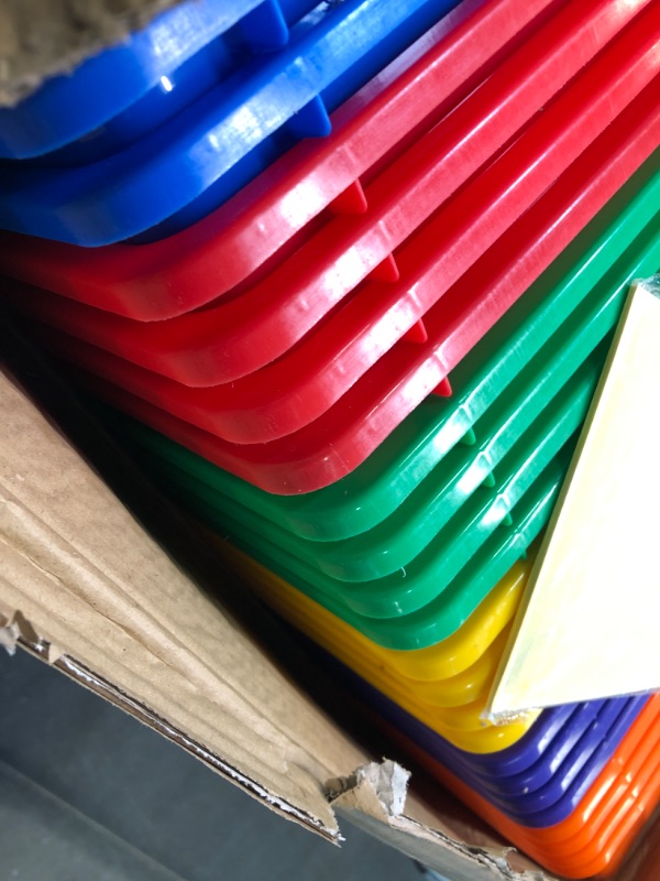 Photo 1 of Small Cubby Bin Plastic Storage Container Multi-Purpose Storage Tubs Assorted Colors Storage Organizer Bins with 120 Pieces Self-Adhesive Label for Classroom Office Home Toys Books, 6 Colors (24 Pack)