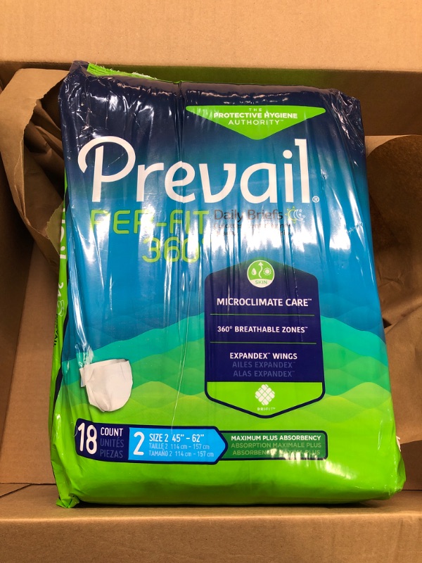 Photo 3 of Prevail Per-Fit 360 Incontinence Briefs, Maximum Plus Absorbency, Size Two, 18 Count Size 2 (18 Count)