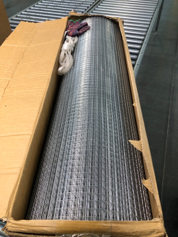 Photo 5 of  Hardware Cloth 48x100 1/2 Inch Galvanized After Welding 19 Gauge Square Chicken Wire Fence Mesh Roll Raised Garden Bed Plant Supports Poultry Netting Cage Snake Fence