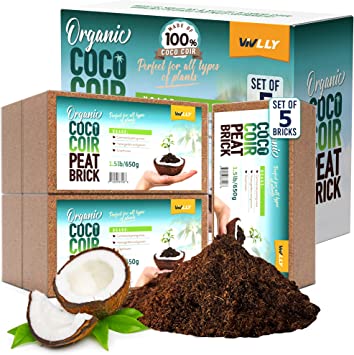 Photo 1 of Compressed Coco Coir, 9 Pack Organic Coconut Coir, 1.4 Lbs Coco Coir Brick, Coconut Soil with Low EC & pH Balance, Coco Fiber for Herbs & Flowers