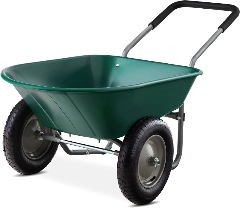 Photo 1 of 
est Choice Products Dual-Wheel Home Utility Yard Wheelbarrow Garden Cart w/Built-in Stand for Lawn, Gardening, Grass, Soil, Bricks, and Construction, Green
Visit the Best Choice Products Store