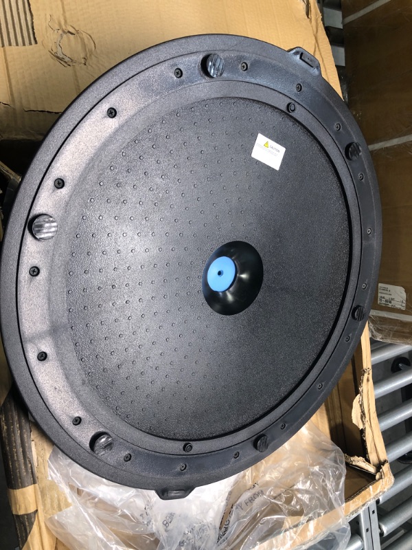 Photo 4 of URBNFit Half Balance Ball - Yoga Ball Balance Trainer for Core Stability & Full Body Workout at Home or Gym - Resistance Bands, Pump and Exercise Guide Included Blue