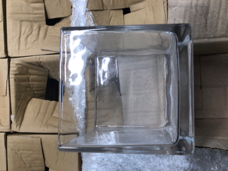 Photo 3 of 16 Pieces Square Glass Vases Bulk 4.7 x 4.7 x 4.7 Inch Cube Flower Vase Clear Square Candle Holders Small Glass Flower Container Plant Terrarium for Wedding Centerpieces Office Home Decor Party Event