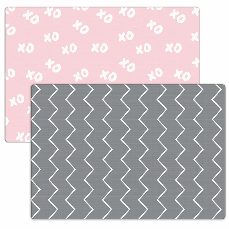 Photo 1 of XoXo Zig Zag Luxe Foam Play Mat | Rose Pink & Gray 
