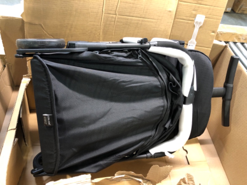 Photo 3 of Lightweight Travel Stroller - Compact Travel Stroller for Airplane, One-Hand Folding Baby Stroller, Toddler Stroller w/Adjustable Backrest/Footrest/T-Shaped Bumper(Black)