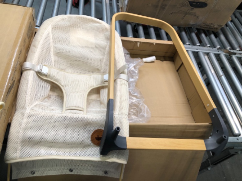 Photo 4 of ANGELBLISS Baby Bouncer, Portable Bouncer Seat for Babies, Infants Bouncy Seat with Mesh Fabric, Natural Vibrations (Beige)
