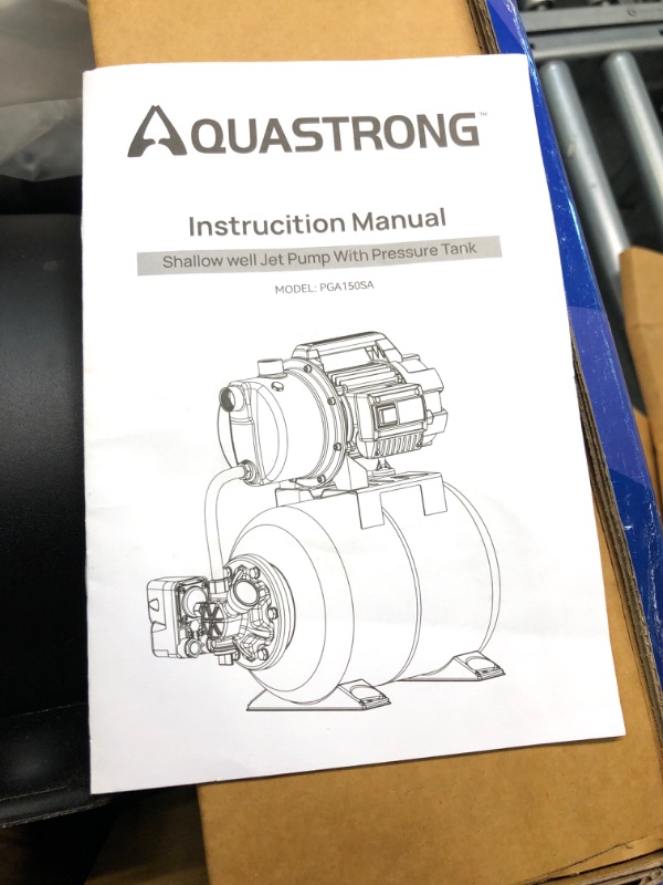 Photo 3 of Aquastrong 1.6HP Shallow Well Pump with Pressure Tank, 1320GPH, 115V, Stainless Steel Irrigation Pump, Automatic Water Booster Jet Pump for Home, Garden, Lawn