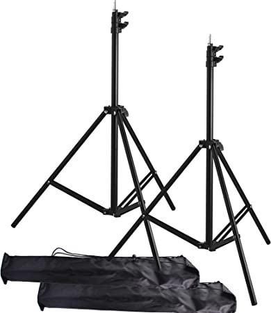 Photo 1 of Light Stand Tripod, 2Packs Riqiorod 7 Feet Aluminum Alloy Photography Studio Ring Light Stands with Carrying Bag for Video Light, Portrait, Speedlite, Flash, Background, Umbrella
