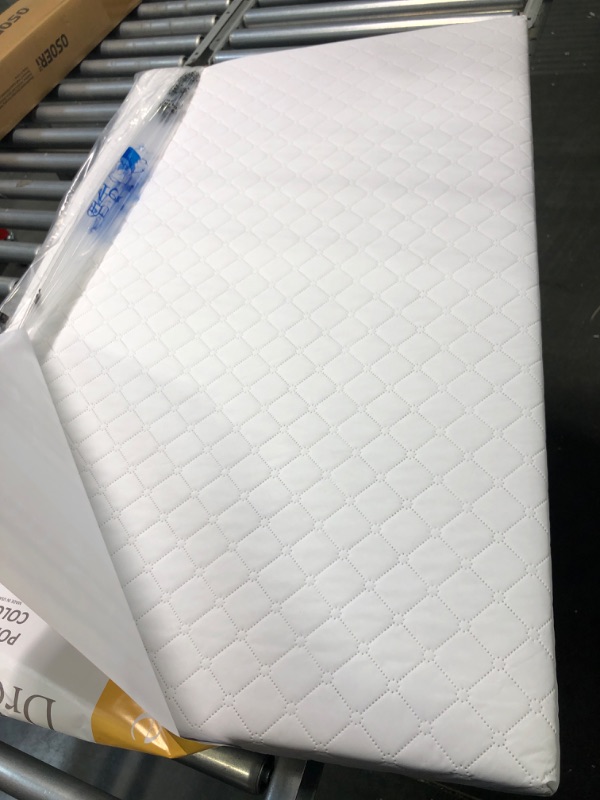 Photo 3 of Dream On Me Sunset 3” Extra Firm Fiber Crib Mattress, Greenguard Gold Certified, Waterproof Vinyl Cover, Baby Mattresses for Cribs, Fits Mini and Portable Cribs
