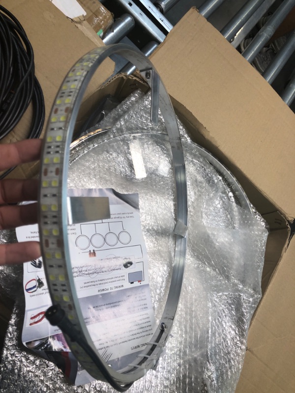 Photo 1 of JHB 4x15.5 inch Dual Row Super Bright Pure White Solid Color LED Wheel Ring Lights Strobe LED Rim Lights Light Up For Truck Car Off Road VEHICALSwitch Ctrl