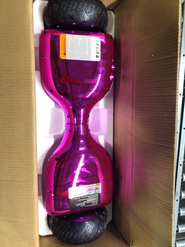 Photo 5 of Hoverboard for Kids Ages 6-12 by Rawrr Lite, Self-Balancing Scooter with Infinite LED Light and Build-in Speaker, Black Tires, Enhanced Safety - Purple Purple w/ Infinity Wheel