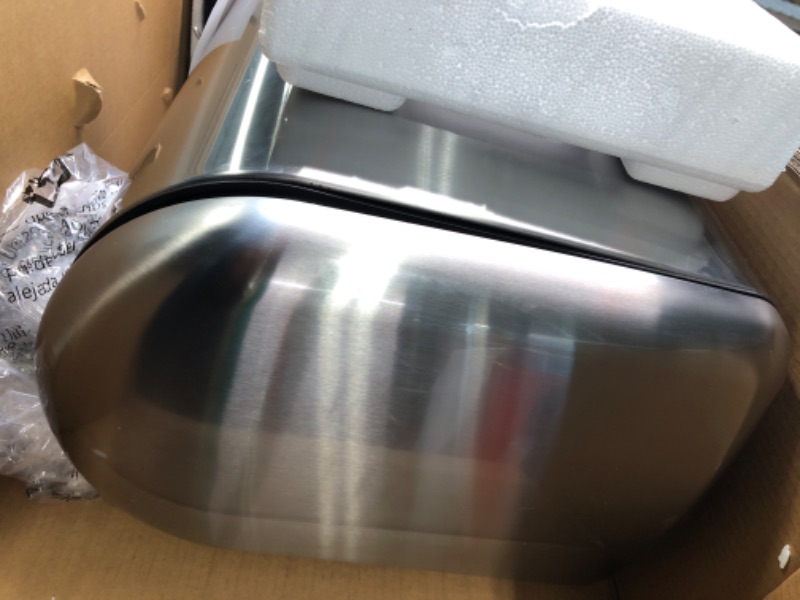 Photo 1 of Basics Stainless Steel Rectangular Soft-Close Trash Can with Foot Petal for Narrow Spaces - 40L / 10.5 Gallon