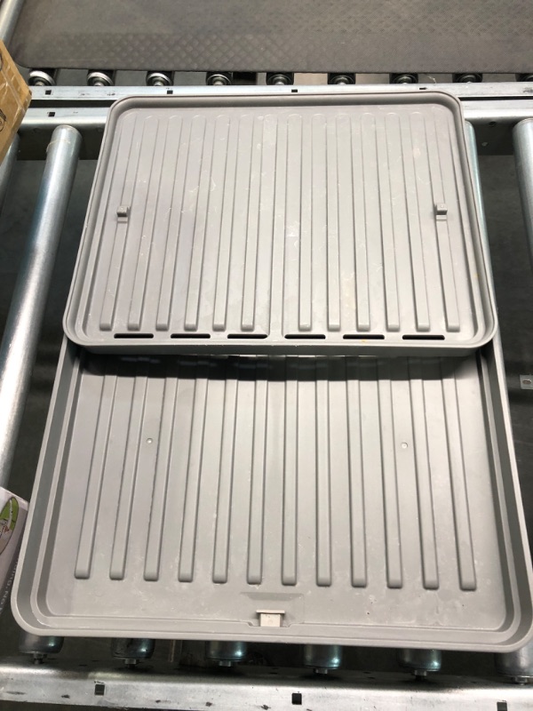 Photo 1 of Alta by Auggie Chino Expandable Dish Drying Rack with Drainage Spout, Stainless Steel, Movable Utensil Drainer, (Black)
