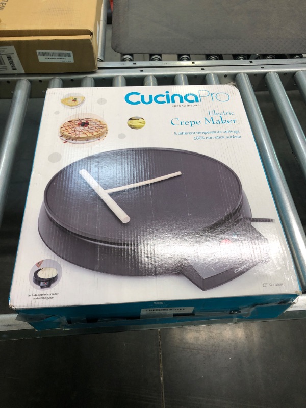 Photo 2 of 12" Griddle & Crepe Maker, Non-Stick Electric Crepe Pan w Batter Spreader & Recipe Guide- Dual Use for Blintzes Eggs Pancakes, Portable, Adjustable Temperature Settings, Valentines Day Breakfast, Gift