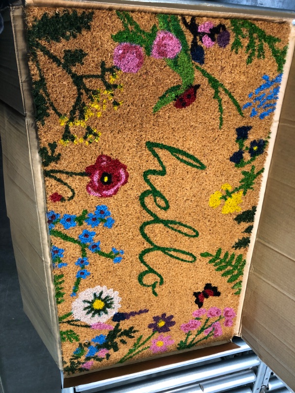 Photo 4 of Calloway Mills Floral Hello Outdoor Rectangular Doormat