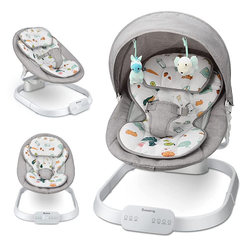 Photo 1 of Baby Swing and Bouncer 2 in 1, Babeelovly Baby Swings for Infants Portable Swing with Cannoy and 10 Preset Music Wireless, Automatic Infant Swing Outdoor Indoor with Remote Control, Multicolored