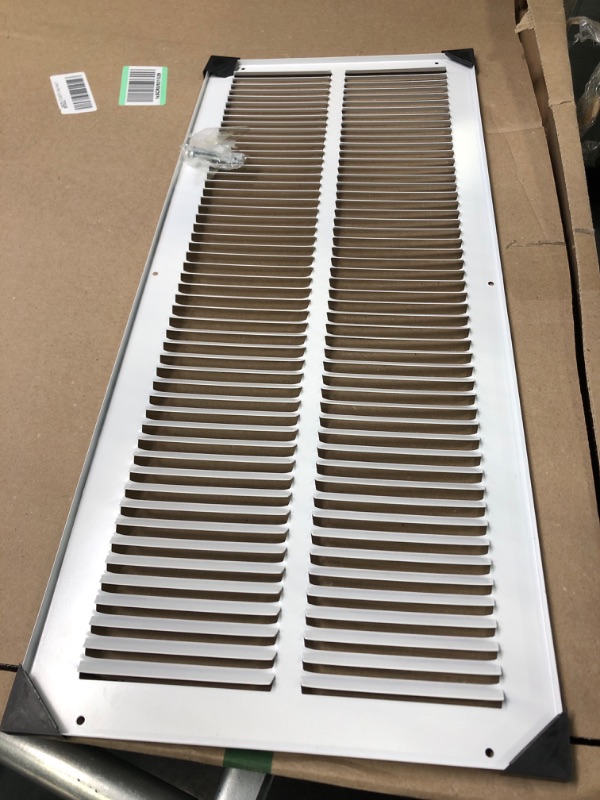 Photo 4 of 10" x 26" Return Air Grille - Sidewall and Ceiling - HVAC Vent Duct Cover Diffuser - [White] [Outer Dimensions: 11.75w X 27.75"h]