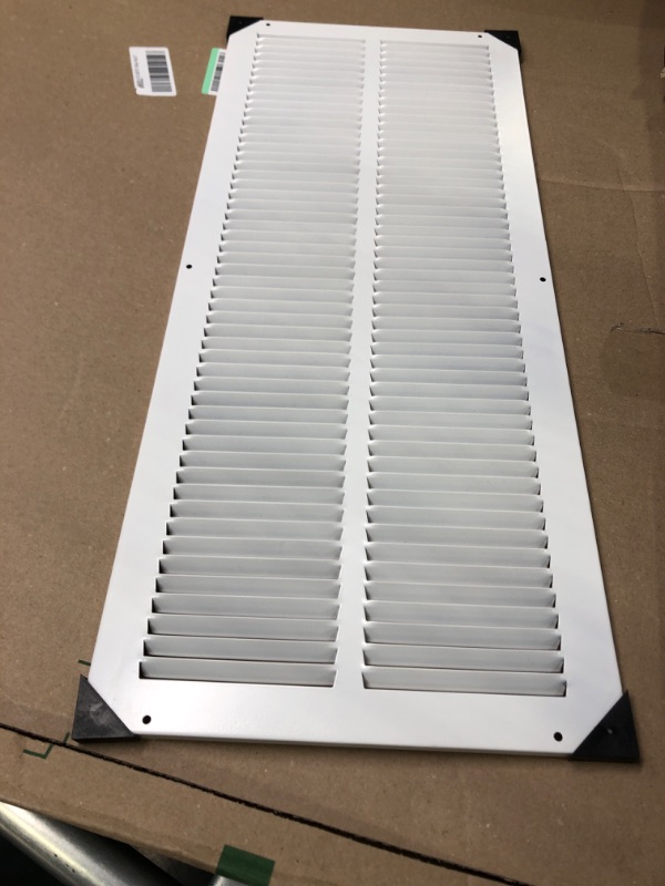 Photo 3 of 10" x 26" Return Air Grille - Sidewall and Ceiling - HVAC Vent Duct Cover Diffuser - [White] [Outer Dimensions: 11.75w X 27.75"h]