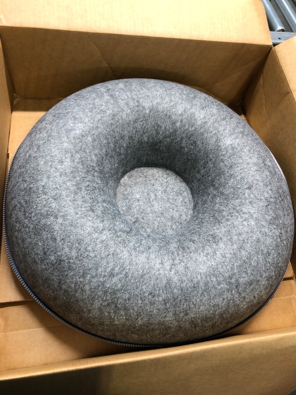 Photo 5 of Cat Tunnel Bed for Indoor Cats with 4 Toys, Scratch Resistant Detachable, and Washable Large Donut Cat Bed, for Cats up to 6.5 Lbs (M(20x20x9), Dark Grey) M(20x20x9) Dark Grey