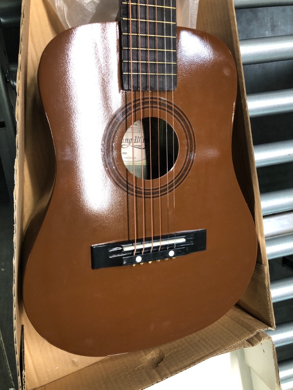 Photo 1 of Childs Guitar STRONG WIND Guitar for Beginners Acoustic Kids Guitar 30" Steel Strings Wooden Guitar for Kids Students Girls Boys (Brown,No Bag)