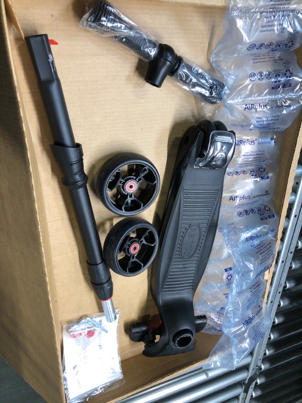 Photo 1 of Allek Kick Scooter B02, Lean 'N Glide Scooter with Extra Wide PU Light-Up Wheels and 4 Adjustable Heights for Children from 3-12yrs (Black)