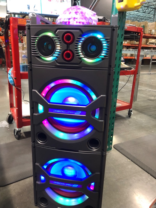 Photo 1 of Portable Bluetooth PA Speaker System - 2000W Active Powered Outdoor Bluetooth Speaker Portable PA System w/ Microphone in & Pro Includes 15ft XLR Cable to 1/4'' Audio Connection, Black